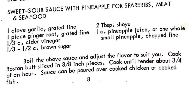 Sweet-Sour Sauce with Pineapple for Spareribs, Meat & Seafood