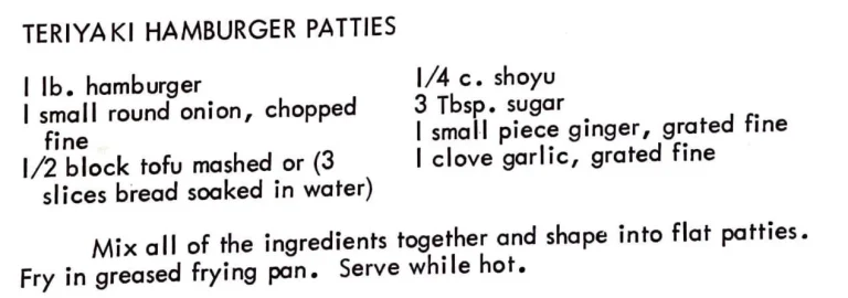 Teriyaki Hamburger Patties
