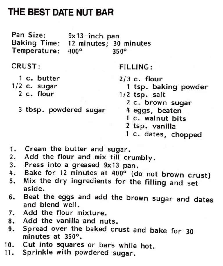 The Best Date Nut Bar