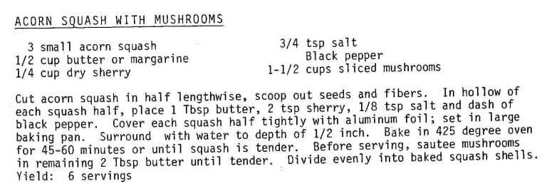 Acorn Squash with Mushrooms
