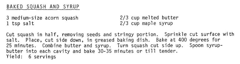 Baked Squash and Syrup