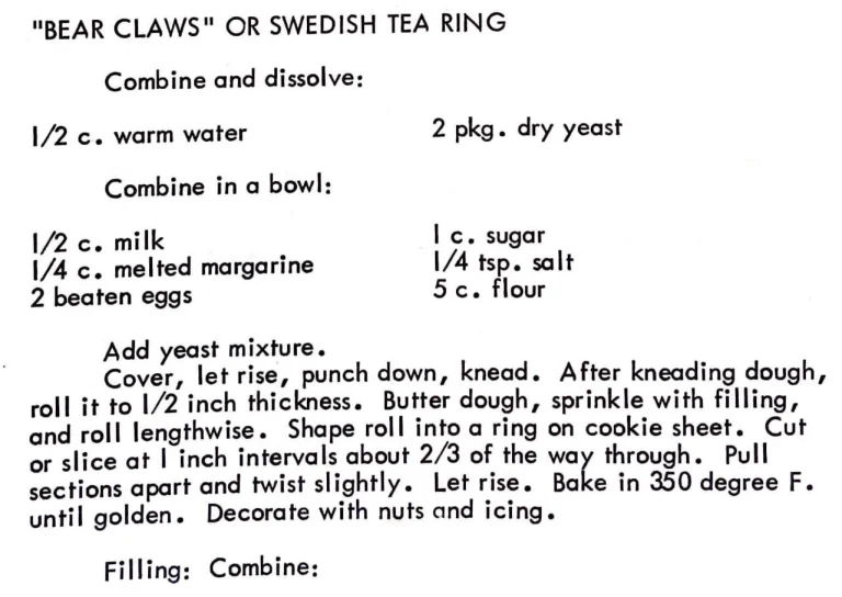 “Bear Claws” or Swedish Tea Ring
