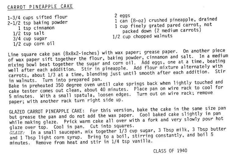 Carrot Pineapple Cake