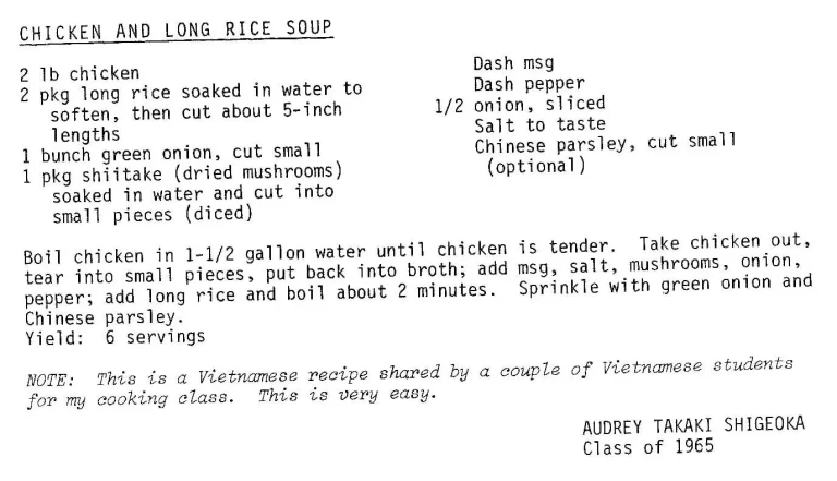 Chicken and Long Rice Soup