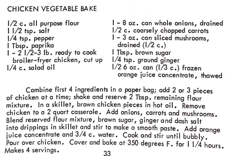 Chicken Vegetable Bake