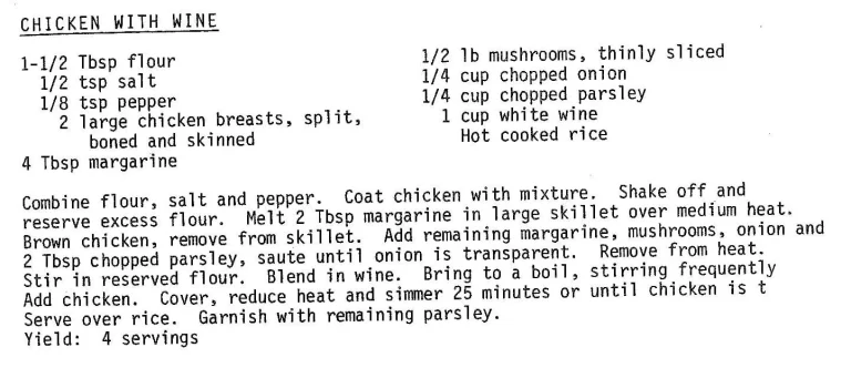 Chicken with Wine