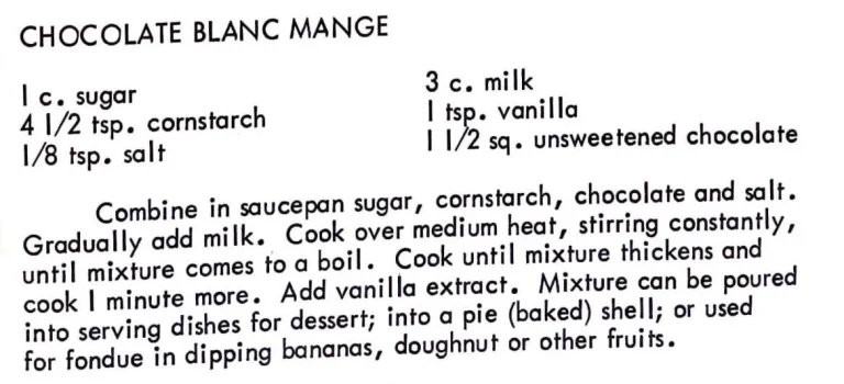 Chocolate Blanc Mange