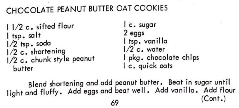 Chocolate Peanut Butter Oat Cookies