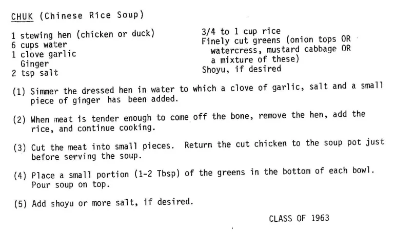 Chuk (Chinese Rice Soup)