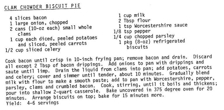 Clam Chowder Biscuit Pie