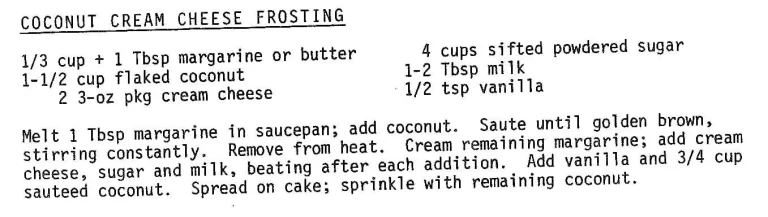 Coconut Cream Cheese Frosting