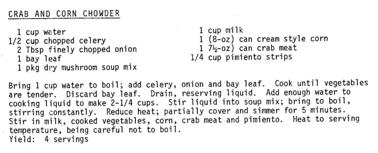Crab and Corn Chowder