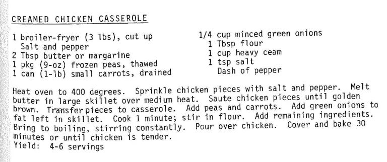 Creamed Chicken Casserole