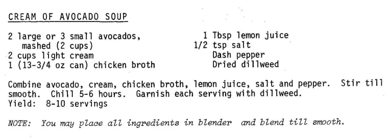 Cream of Avocado Soup