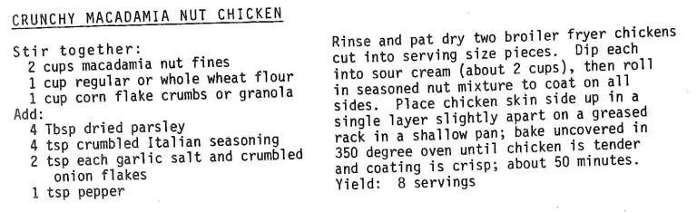 Crunchy Macadamia Nut Chicken