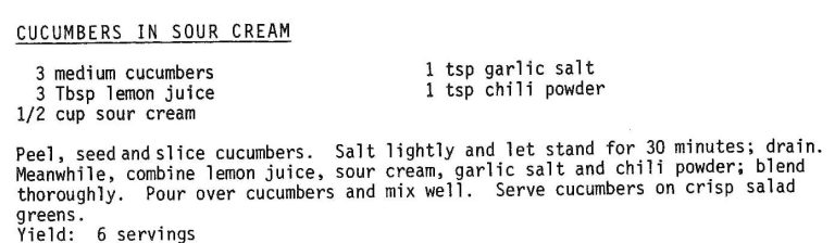 Cucumbers in Sour Cream