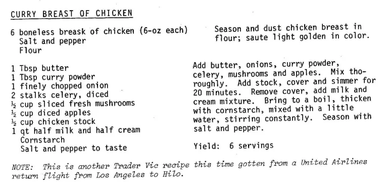 Curry Breast of Chicken