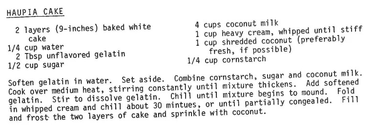 Haupia Cake