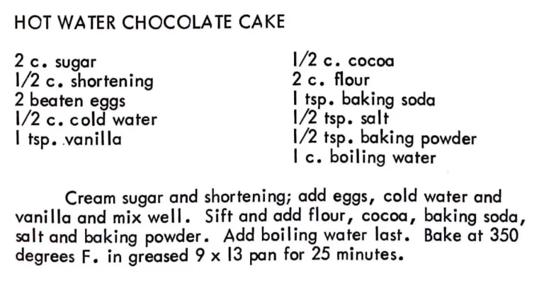 Hot Water Chocolate Cake