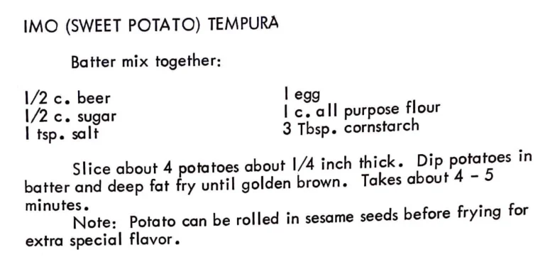 Imo (Sweet Potato) Tempura
