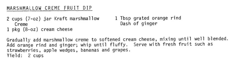 Marshmallow Creme Fruit Dip