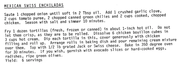 Mexican Swiss Enchiladas