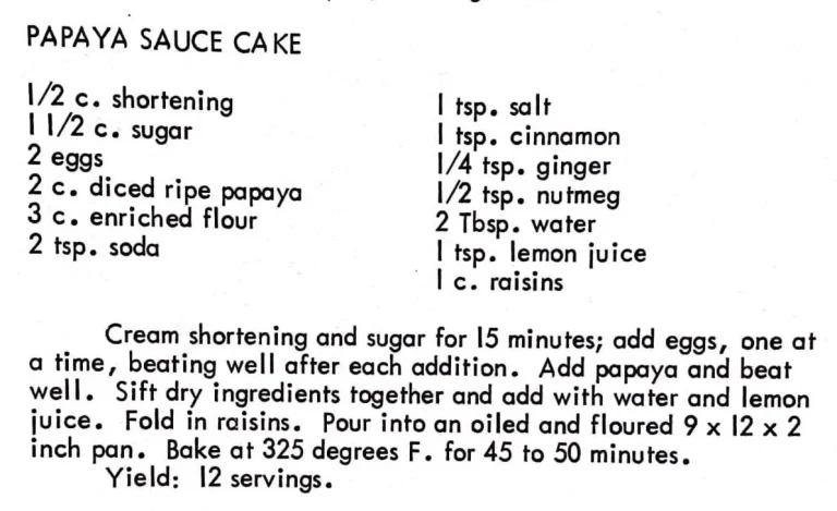 Papaya Sauce Cake