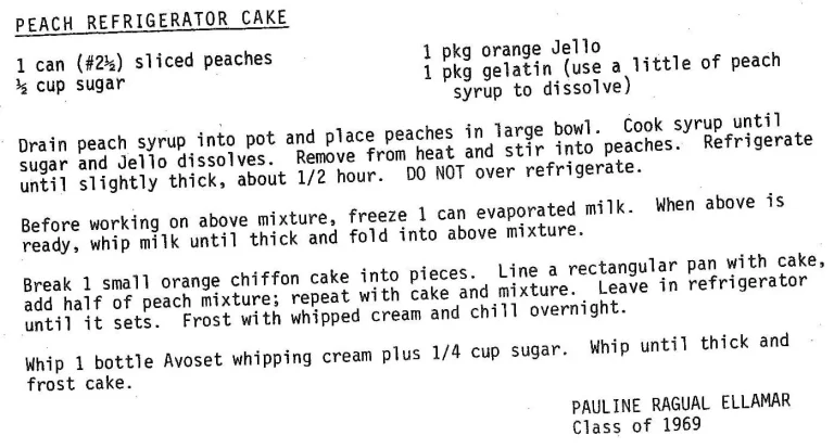 Peach Refrigerator Cake