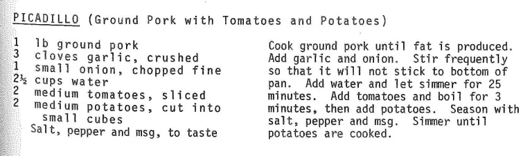 Picadillo (Ground Pork with Tomatoes and Potatoes)