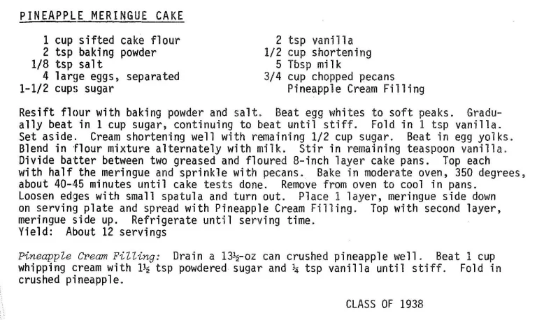 Pineapple Meringue Cake