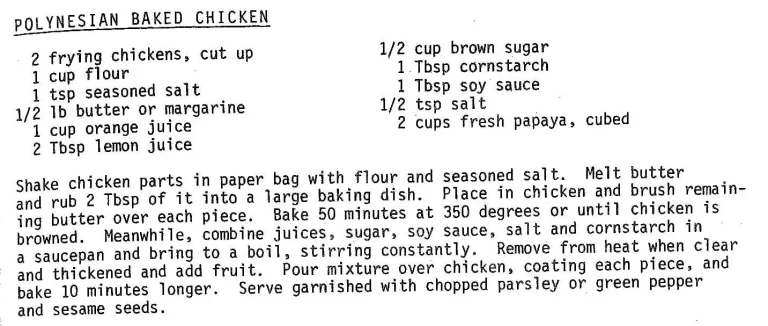 Polynesian Baked Chicken