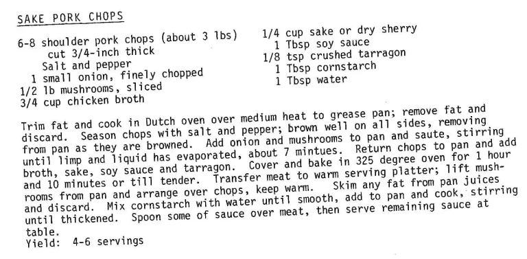 Sake Pork Chops