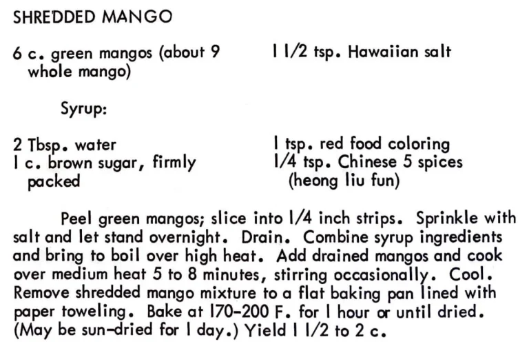 Shredded Mango