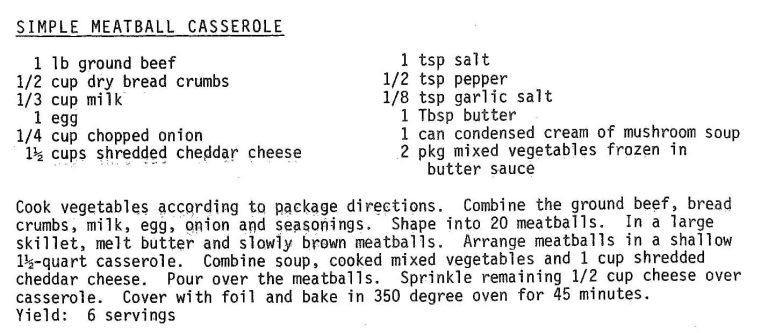Simple Meatball Casserole