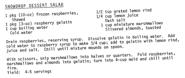 Snowdrop Dessert Salad