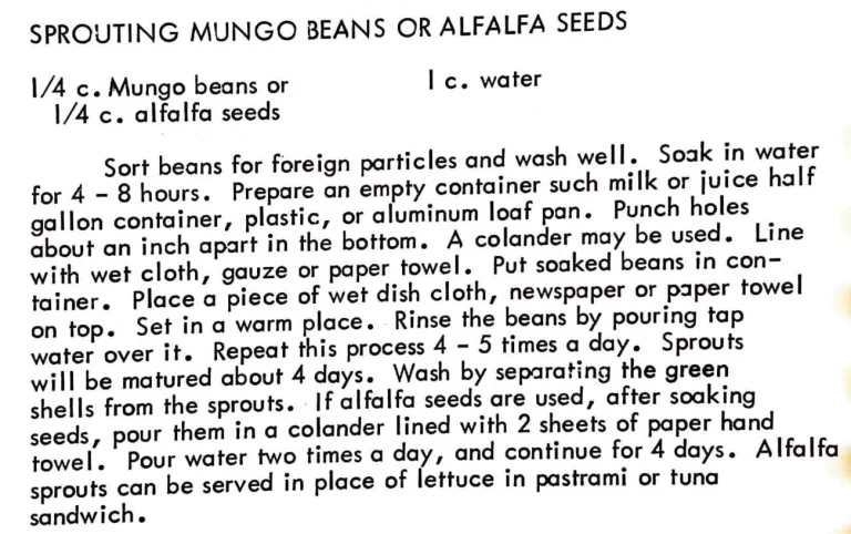 Sprouting Mungo Beans or Alfalfa Seeds
