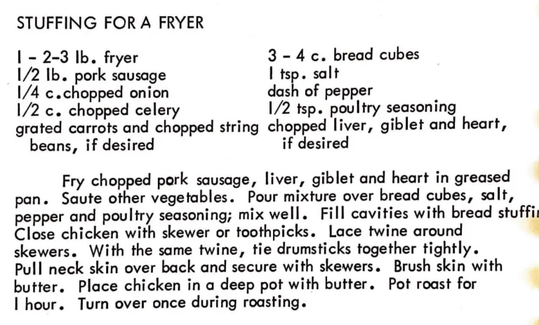 Stuffing for a Fryer