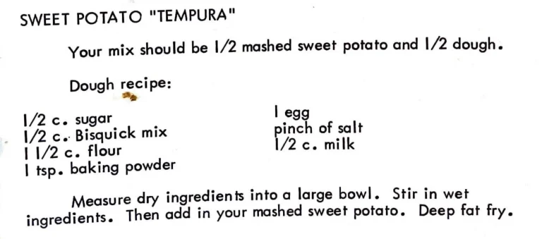 Sweet Potato “Tempura”