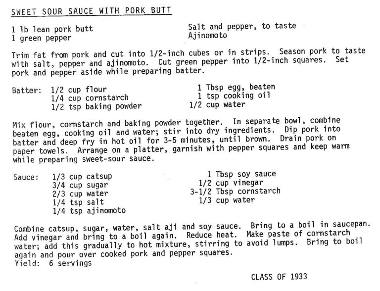 Sweet Sour Sauce with Pork Butt