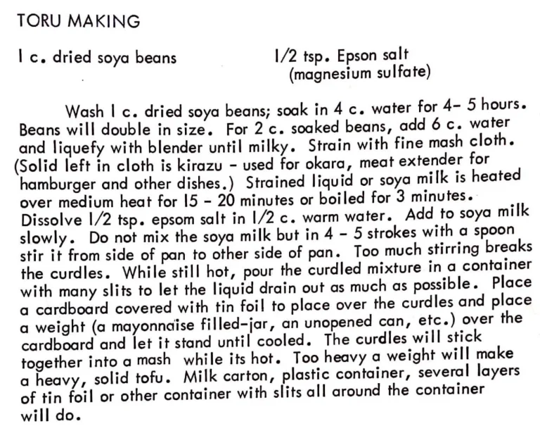 Toru Making (Tofu Making)