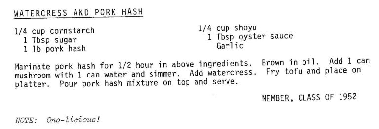 Watercress and Pork Hash