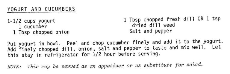 Yogurt and Cucumbers