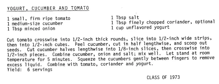 Yogurt, Cucumber and Tomato