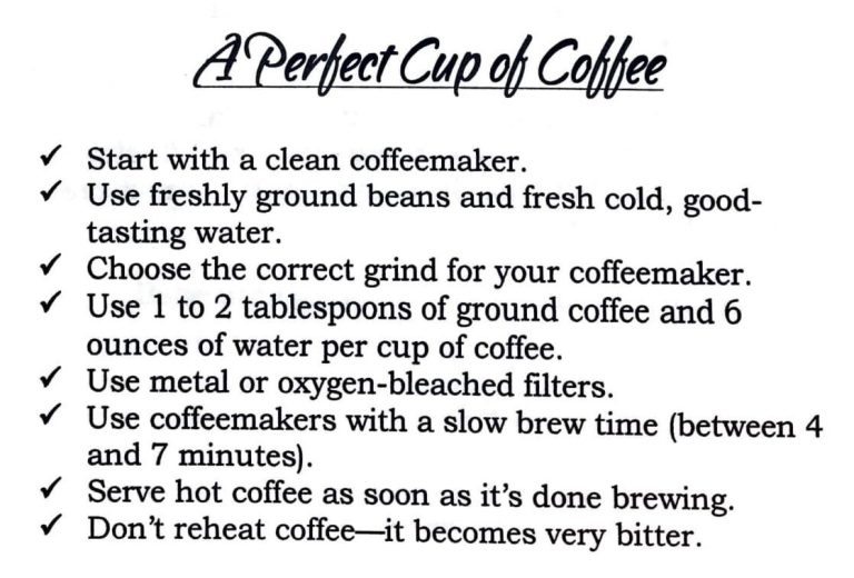 A Perfect Cup of Coffee