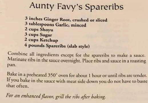 Aunty Favy’s Spareribs
