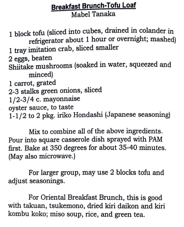 Breakfast Brunch-Tofu Loaf