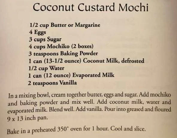 Coconut Custard Mochi