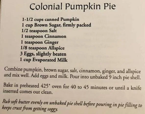 Colonial Pumpkin Pie