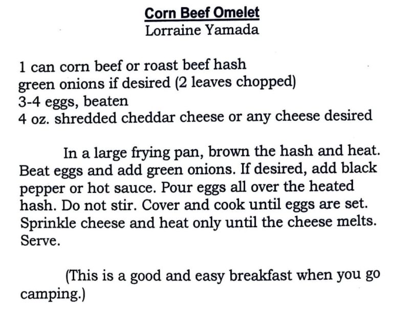 Corn Beef Omelet