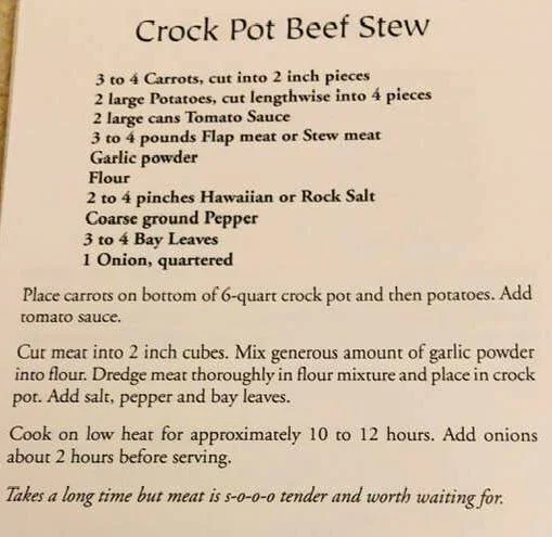 Crock Pot Beef Stew